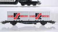 Märklin H0 Konvolut Tiefladewagen mit Trafo "AEG" Schweröl-Kesselwagen Containertragwagen "Sealand" DB