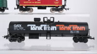 Unbekannt H0 Konvolut US Box Cars "NP WP" Tank Train "GATX" Caboose "Boston and Maine"