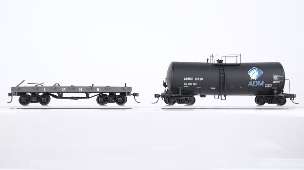 Unbekannt H0 Konvolut US Tank Train "ADM" Flat Car "U.P.R.R. (Abbrüche)