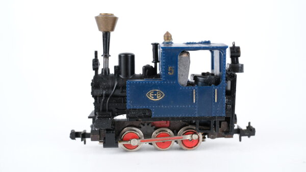 Eigenbau Egger-Bahn H0e Dampflok Nr 5 EB (Trix N Fahrgestell)
