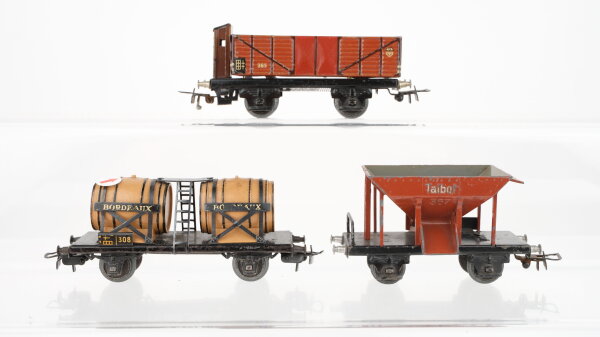 Märklin H0 Konvolut Talbot-Trichterwagen 367 Hochbordwagen 365 Weinfasswagen "Bordeaux" 308