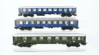 Märklin H0 Konvolut Abteilwagen 1.Kl. blau Packwagen grün DB