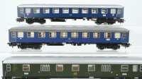 Märklin H0 Konvolut Abteilwagen 1.Kl. blau Packwagen grün DB