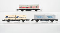 Märklin H0 Konvolut  Containertragwagen beladen "Hapag-Lloyd" DB