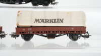 Märklin H0 Konvolut Rungenwagen teilbeladen  Plandachwagen DB (Abbrüche)