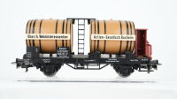 Märklin H0 Konvolut Kühlwagen "Würzburger Hofbräu" Niederbordwagen mit PKW "Krombacher" Weinfasswagen DB u.a.