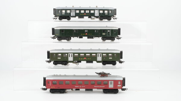 Märklin H0 Konvolut Personenwagen 2. Kl. Speisewagen Gepäckwagen 348/4 SBB