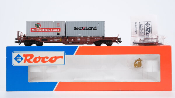 Roco H0 46378 Taschenwagen mit Aufliegern "Sea Land" "Mitsui O.S.K. Lines" DB