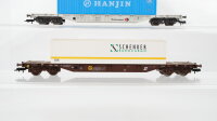 Fleischmann H0 Konvolut Schwerlastcontainerwagen (Kombiwagen) mit Ladung "Schenker, Hanjun, Geest" DB/ÖBB/SBB-FFS