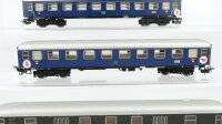 Märklin H0 Konvolut Personenwagen 1.Kl. blau Packwagen grün DB (Abbrüche)