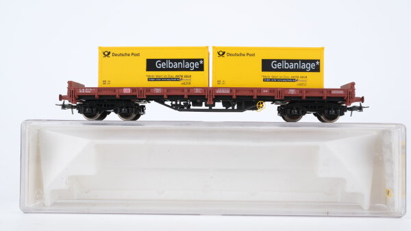 Electrotren H0 003993 Niederbordwagen mit Containern Deutsche Post DB