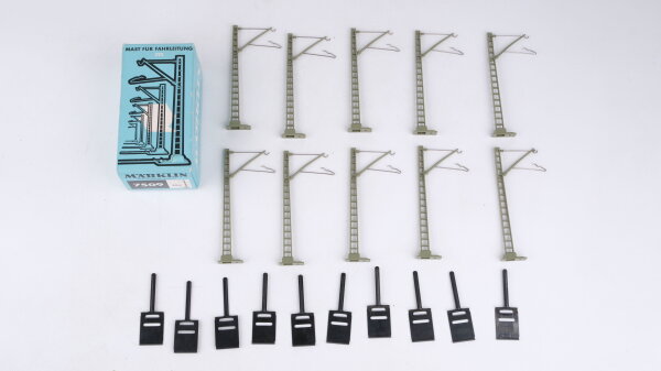 Märklin H0 7509 Mast für Fahrleitung, K Gleise 10 Stück