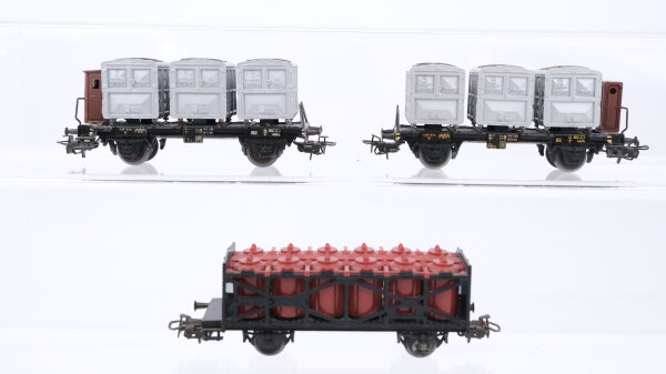 Märklin H0  Konvolut Behältertragwagen "Von Haus zu Haus" Säuretopfwagen DB u.a.