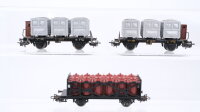 Märklin H0  Konvolut Behältertragwagen "Von Haus zu Haus" Säuretopfwagen DB u.a.