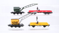 Märklin H0 Konvolut Kranwagen mit Kranschutzwagen DB