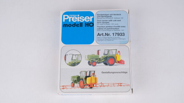Preiser H0 17933 Geräteträger mit Verdeck und Spritzgerät