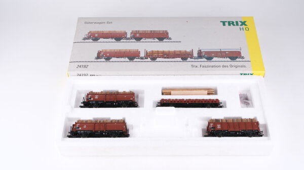 Trix H0 24192 Güterwagen-Set Holz DB (unvollständig)