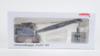 Märklin Spur 1 58659 Schwerlast-Flachwagen mit Bagger "Fuchs" DB (Beleuchtung getestet)