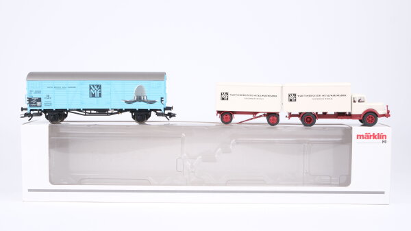 Märklin H0 48110 Museumswagen 2010  WMF mit LKW Krupp-Mustang & Anhänger