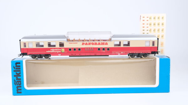 Märklin H0 4169 Reisezugwagen (Panoramawagen, beige-rot) WGm (ex ADm) der MThB