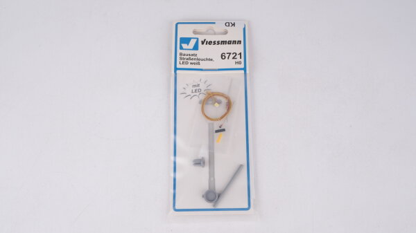 Viessmann H0 6721 Bausatz Straßenleuchte grau, LED weiß