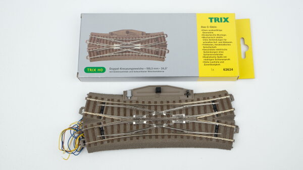 Trix H0 62624 Doppelte Kreuzungsweiche 188,3 mm elektrisch (in OVP)