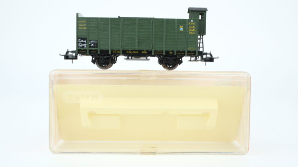 Trix H0 52 3604 00 Hochbordwagen mit Bremsehaus 65515 V0mz. K.Bay.Sts.B.