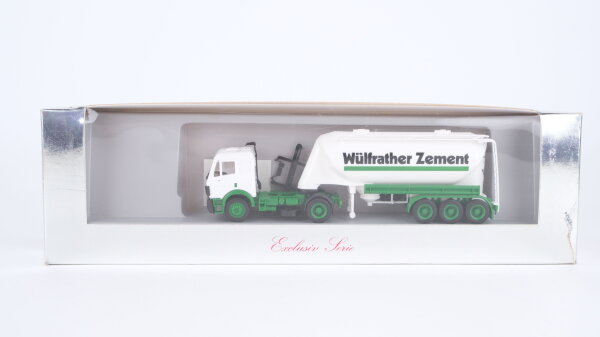 Herpa H0 MB Eutersilo-Sattelzug Wülfrather Zement weiß-grün (Exclusiv Serie)