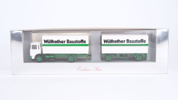 Herpa H0 MAN Hängerzug Wülfrather Baustoffe weiß-grün (Exclusiv Serie)
