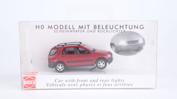 Busch H0 5646 MB M-Klasse rot Modell mit Beleuchtung