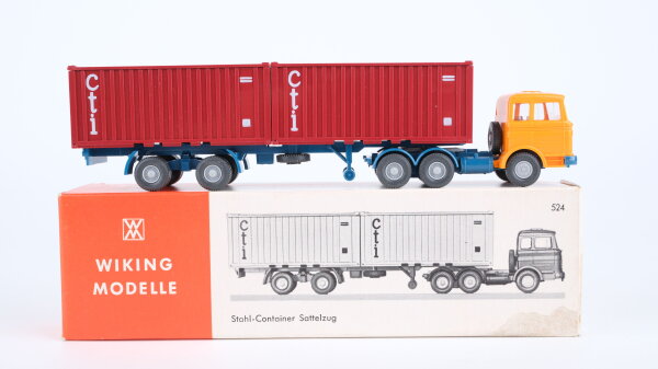 Wiking H0 524 Stahl-Container Sattelzug