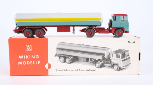 Wiking H0 53 Scania-Sattelzug mit Kessel-Auflieger