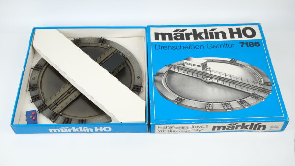 Märklin H0 7186 Elektro Drehscheibe M-Gleis m. Schalter