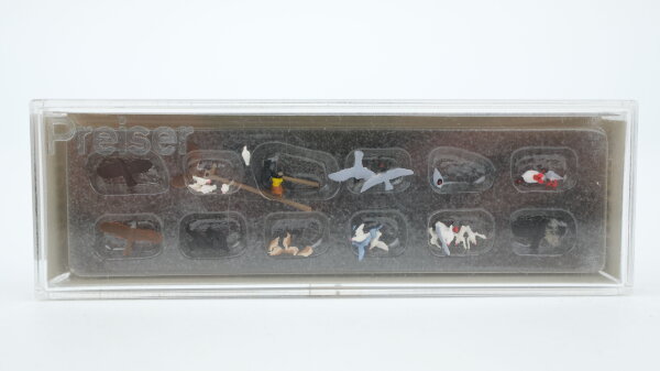 Preiser H0 10169 Tauben, Möwen, Krähen und Raubvogel