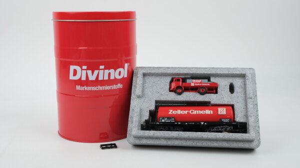 Märklin H0 48116 Museumswagen 2016 Kesselwagen + LKW "Zeller Gmelin Divinol" DB