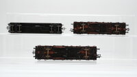Roco/Klein Modellbahn H0 Konvolut "US-Army" Niederbordwagen mit Ladung LKW/Unimog/Anhänger DB