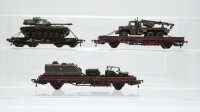 Roco H0 Konvolut "US-Army" Niederbordwagen...