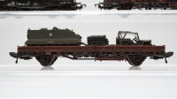 Roco H0 Konvolut "US-Army" Niederbordwagen Schwerlastwagen mit Panzer/Militärfahrzeuge DB