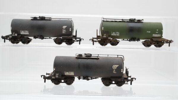 Klein Modellbahn H0 Konvolut Kesselwagen "VTG, Esso" DB (Umbauten)