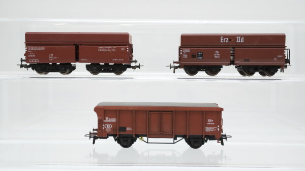 Unbekannt H0 Konvolut Selbstentladewagen Rolldachwagen DB/SNCB