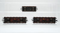 Roco H0 Konvolut Niederbordwagen mit Ladung "Transporter unter Plane, Lanz" DB