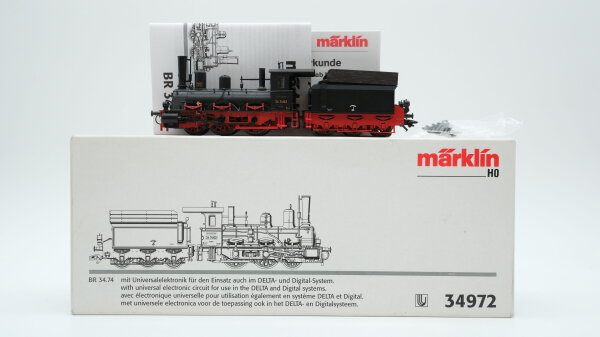 Märklin H0 34972 Dampflok mit Tender BR 34 7462 DR Wechselstrom Delta Digital