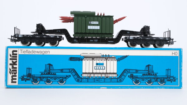 Märklin H0 4617 Tiefladewagen mit Trafo-Union DB