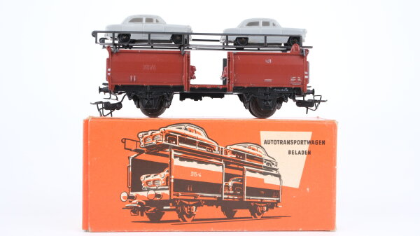 Märklin H0 315/4G Autotransportwagen mit Pkw  Off 52  Laaes 541 der DB