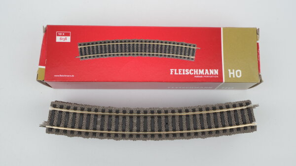 Fleischmann H0 6138 Gleis gebogen R = 647 mm (10 Stk. in OVP)
