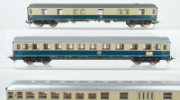 Lima H0 Konvolut Abteilwagen 1./2.Kl. Personenwagen mit Stückgutabteil 2.Kl. Packwagen beige/oceanblau DB