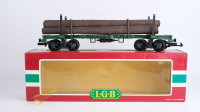 LGB G 4066 Langholzwagen grün "LGB 4066"