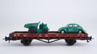 Roco H0 47795 Rungenwagen mit Muldenkipper und VW "Schwarz bau" DB