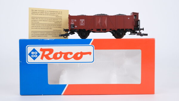 Roco H0 46278 Hochbordwagen mit Bremserhaus und Kohleladung DB