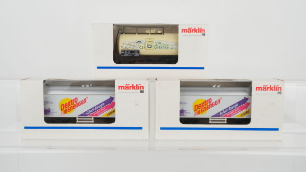Märklin H0 Konvolut Kühlwagen "Dextro Energen" Kesselwagen "Mazola" DB